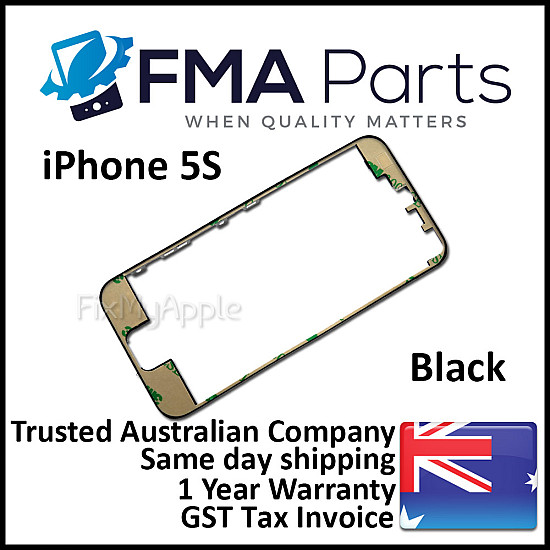 Front Glass Digitizer Bezel Frame - Black for iPhone 5S