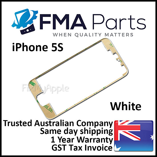 Front Glass Digitizer Bezel Frame - White for iPhone 5S