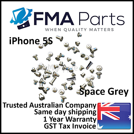Full Screw Set - Black (Space Grey) OEM for iPhone 5S