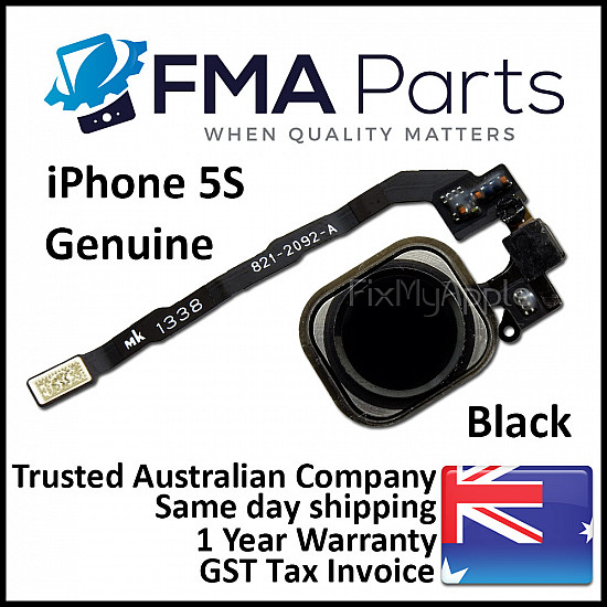 Home Button Flex Cable Assembly - Black (Space Grey) OEM for iPhone 5S