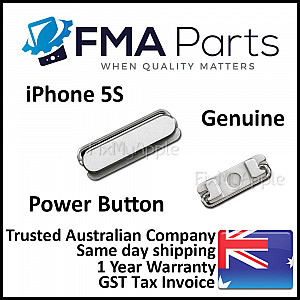Power Button - White (Silver) OEM for iPhone 5S