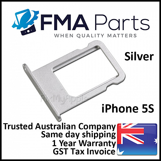 Sim Card Tray - White (Silver) OEM for iPhone 5S
