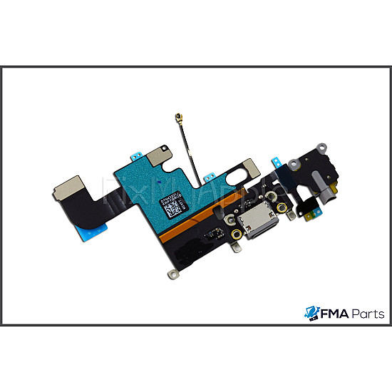 Charging Port Headphone Jack with Microphone Flex Cable - Grey OEM for iPhone 6