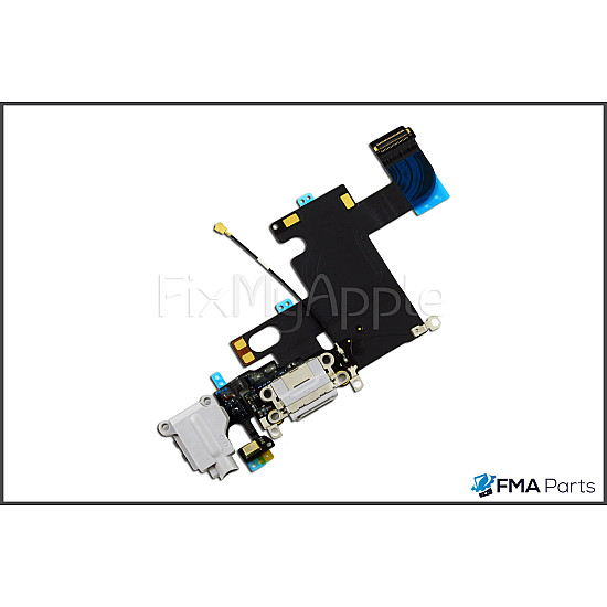 Charging Port Headphone Jack with Microphone Flex Cable - White OEM for iPhone 6