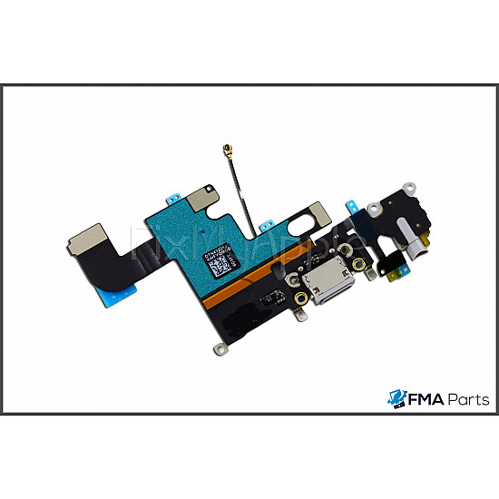 Charging Port Headphone Jack with Microphone Flex Cable - White OEM for iPhone 6