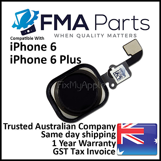 Home Button Flex Cable Assembly - Black (Space Grey) OEM for iPhone 6 / 6 Plus