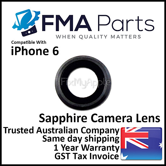 Rear Sapphire Camera Lens with Bezel - Black OEM for iPhone 6