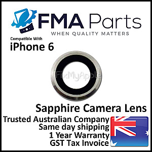 Rear / Back Sapphire Camera Lens with Bezel - White (Silver) OEM for iPhone 6