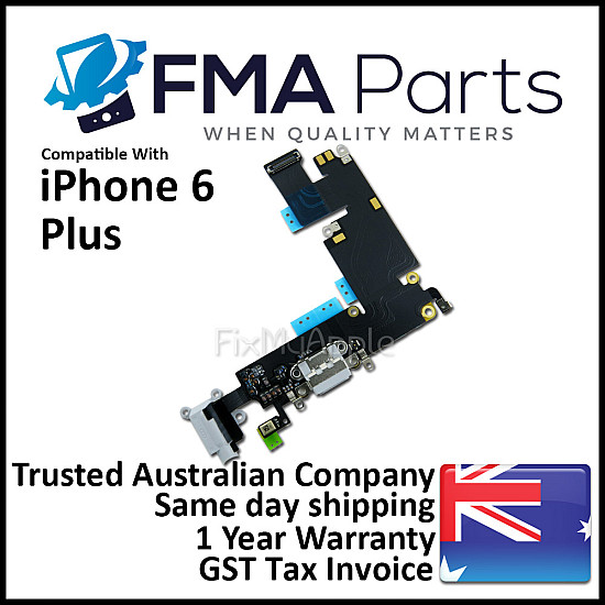 Charging Port Headphone Jack Flex Cable - Grey OEM for iPhone 6 Plus