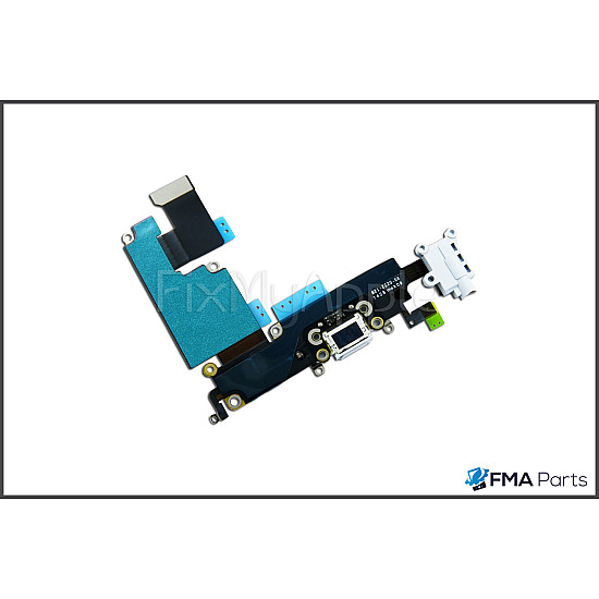 Charging Port Headphone Jack with Microphone Flex Cable - White OEM for iPhone 6 Plus