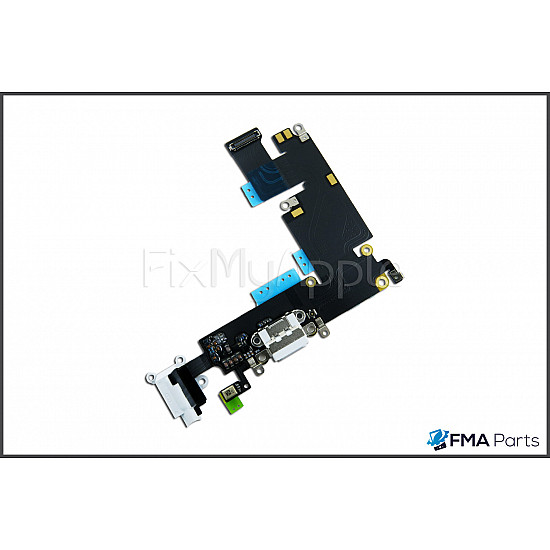 Charging Port Headphone Jack with Microphone Flex Cable - White OEM for iPhone 6 Plus