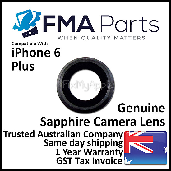 Rear / Back Facing Sapphire Camera Lens with Bezel - Black (Space Grey) OEM for iPhone 6 Plus