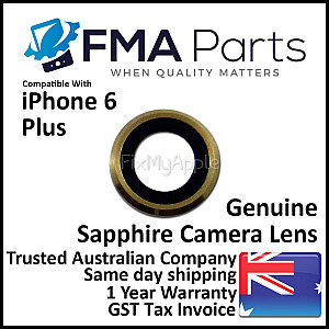 Rear Sapphire Camera Lens with Bezel - Gold OEM for iPhone 6 Plus Rear Sapphire Camera Lens with Bezel - Gold OEM for iPhone 6 Plus