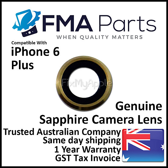 Rear / Back Facing Sapphire Camera Lens with Bezel - Gold OEM for iPhone 6 Plus