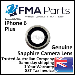 Rear Sapphire Camera Lens with Bezel - White OEM for iPhone 6 Plus Rear Sapphire Camera Lens with Bezel - White OEM for iPhone 6 Plus