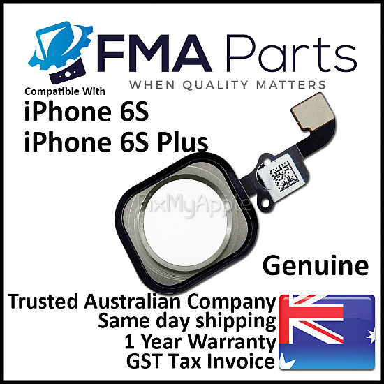 Home Button Flex Cable Assembly - Silver OEM for iPhone 6S / 6S Plus