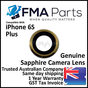 Rear Sapphire Camera Lens with Bezel - Gold OEM for iPhone 6S Plus Rear Sapphire Camera Lens with Bezel - Gold OEM for iPhone 6S Plus