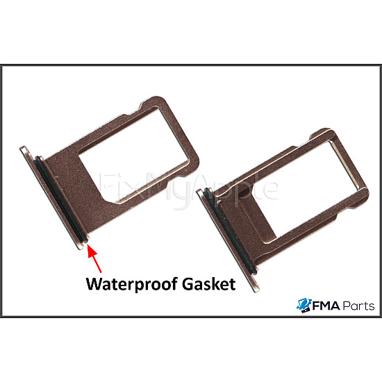 Sim Card Tray with Rubber Seal - Rose Gold OEM for iPhone 7 Plus