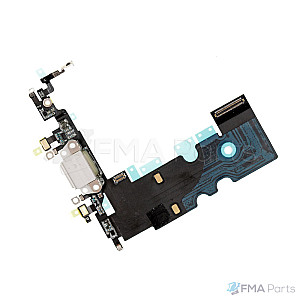 Charging Port with Microphone Flex Cable (OEM) - Silver for iPhone 8