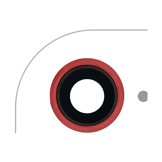 Rear Camera Lens with Bezel - Red for iPhone 8 / SE 2 (2020) / SE 3 (2022)