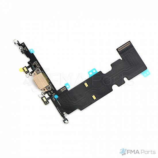 Charging Port with Microphone Flex Cable (AM) - Gold for iPhone 8 Plus