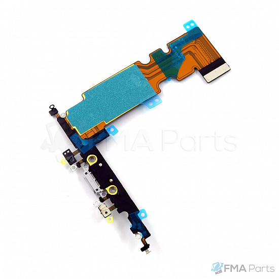 Charging Port with Microphone Flex Cable - Silver for iPhone 8 Plus
