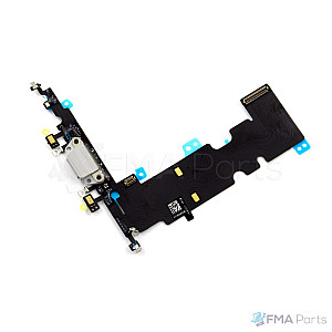 Charging Port with Microphone Flex Cable (AM) - Silver for iPhone 8 Plus