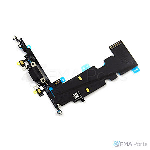 Charging Port with Microphone Flex Cable (OEM) - Space Grey for iPhone 8 Plus