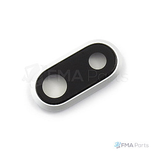 Rear Sapphire Camera Lens with Bezel - White OEM for iPhone 8 Plus Rear Sapphire Camera Lens with Bezel - White OEM for iPhone 8 Plus