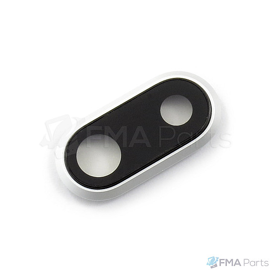Rear / Back Sapphire Camera Lens with Bezel - Silver OEM for iPhone 8 Plus