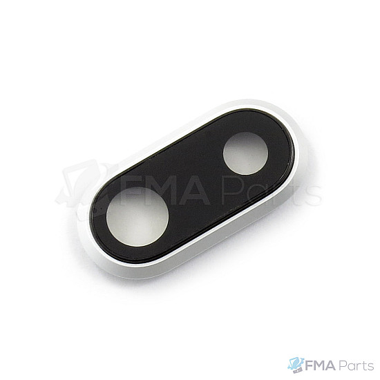 Rear Sapphire Camera Lens with Bezel - White OEM for iPhone 8 Plus