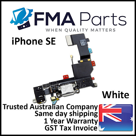 Charging Port Headphone Jack with Microphone Flex Cable - White OEM for iPhone SE