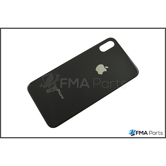 Back Glass Cover - Black for iPhone X OEM