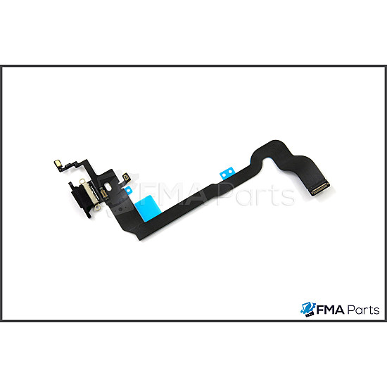 Charging Port with Microphone Flex Cable - Black for iPhone X OEM