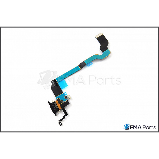Charging Port with Microphone Flex Cable - Black for iPhone X OEM