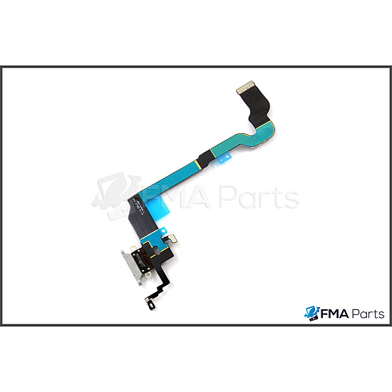 Charging Port with Microphone Flex Cable - White for iPhone X OEM