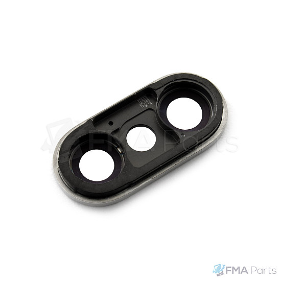 Rear / Back Facing Camera Lens with Bezel - Silver for iPhone X OEM