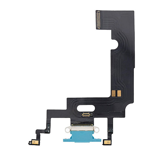 Charging Port with Microphone Flex Cable - Blue for iPhone XR OEM