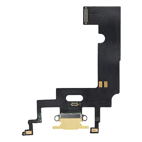 Charging Port with Microphone Flex Cable - Yellow for iPhone XR OEM