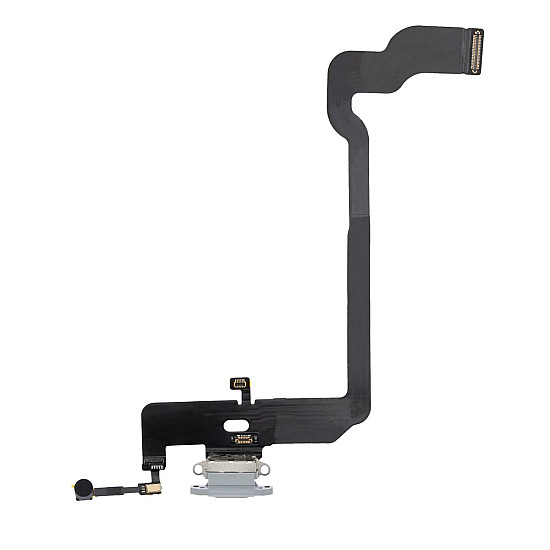 Charging Port with Microphone Flex Cable - White OEM for iPhone XS