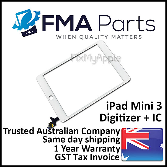 Glass Touch Screen Digitizer with IC - White for iPad Mini 3