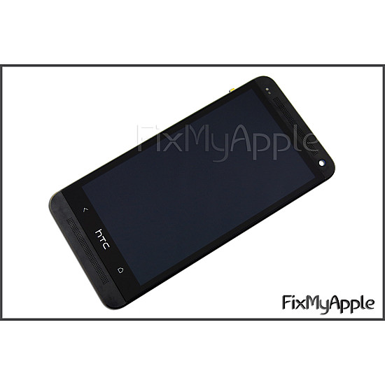 HTC One (M7) LCD Touch Screen Digitizer Assembly with Frame - Black OEM