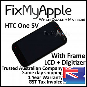 HTC One SV LCD Touch Screen Digitizer Assembly with Frame - Black OEM