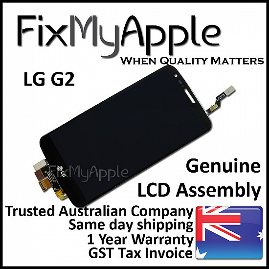 LG G2 D802 LCD Touch Screen Digitizer Assembly - Black OEM (With Adhesive)