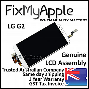 LG G2 D802 LCD Touch Screen Digitizer Assembly - White OEM (With Adhesive)