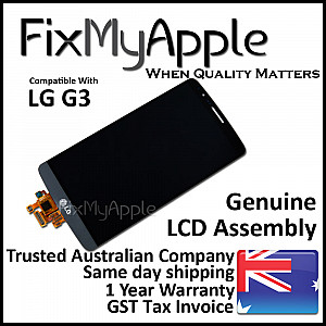 LG G3 D855 LCD Touch Screen Digitizer Assembly - Black OEM (With Adhesive)