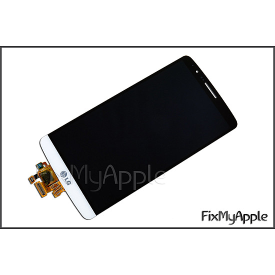 LG G3 D855 LCD Touch Screen Digitizer Assembly - White OEM (With Adhesive)