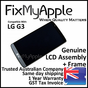 LG G3 D855 LCD Touch Screen Digitizer Assembly with Frame - Black OEM