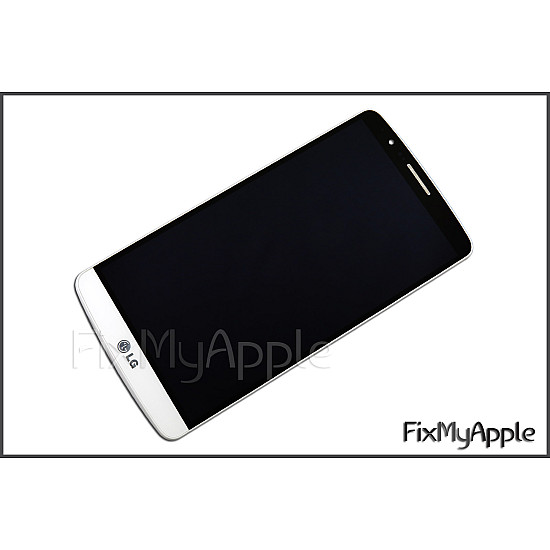LG G3 D855 LCD Touch Screen Digitizer Assembly with Frame - White OEM