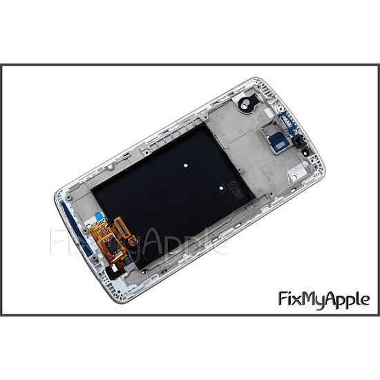 LG G3 D855 LCD Touch Screen Digitizer Assembly with Frame - White OEM
